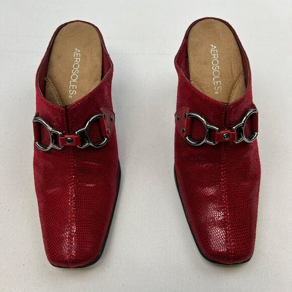 Aerosoles Womens Cinch Worm Pumps Square Toe Red Size 7.5 - Picture 3 of 10